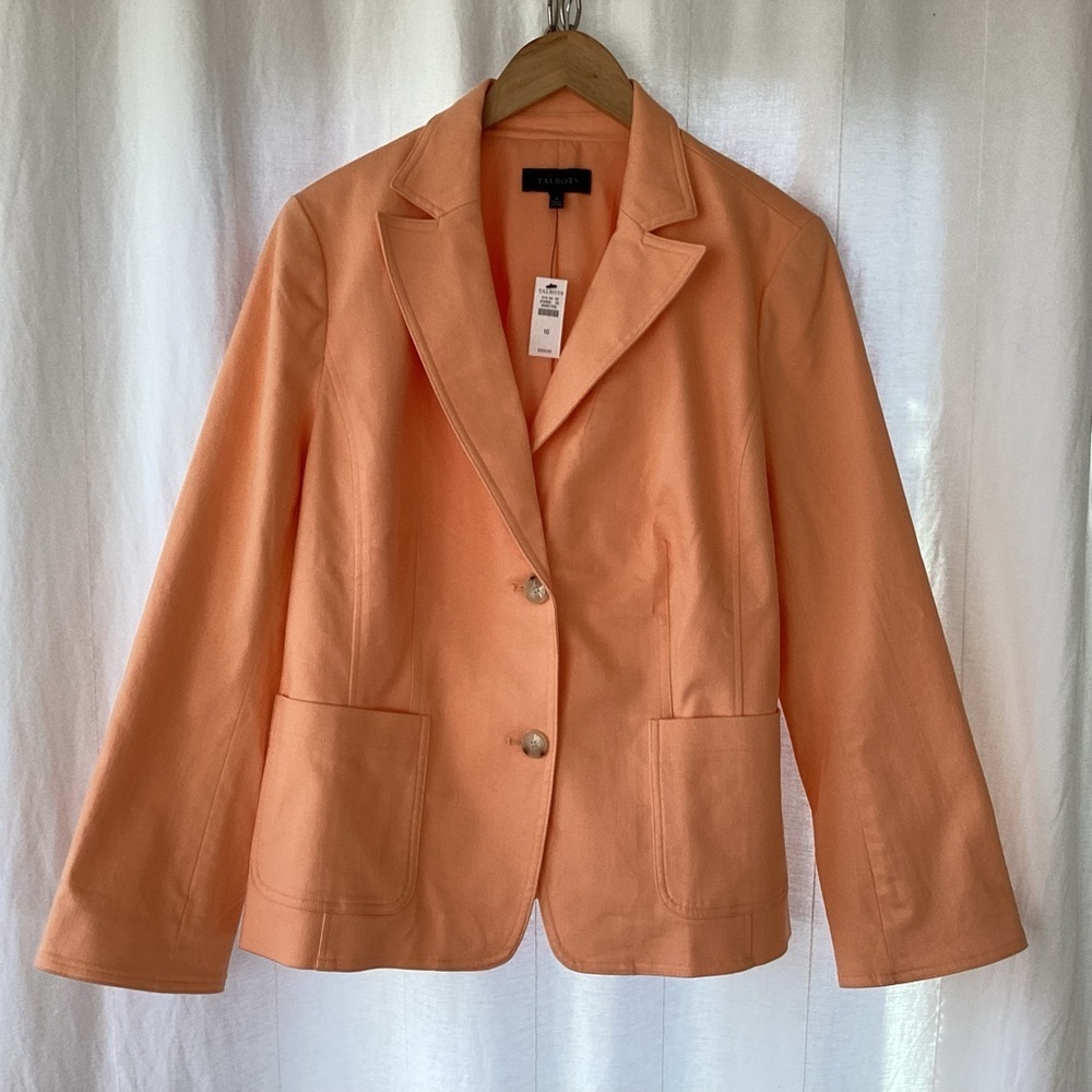 Talbots 2 Button NotchCollar PatchPocket Tangerin… - image 5